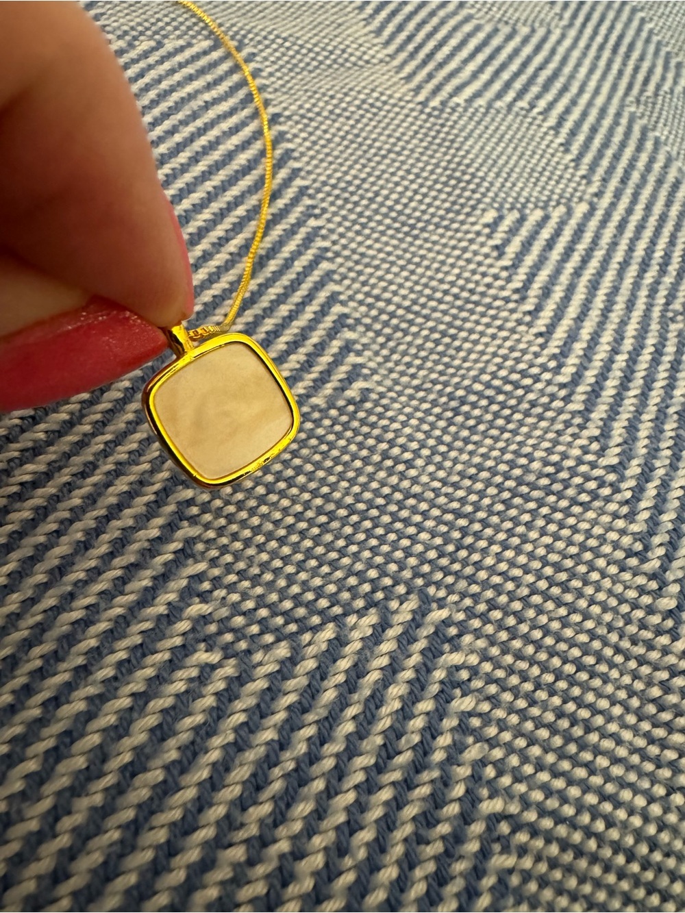 Gold Square Pendant Necklace - Women's Jewelry - Picture 2 of 4